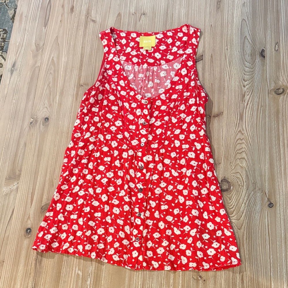Maeve Red Floral Sleeveless Top